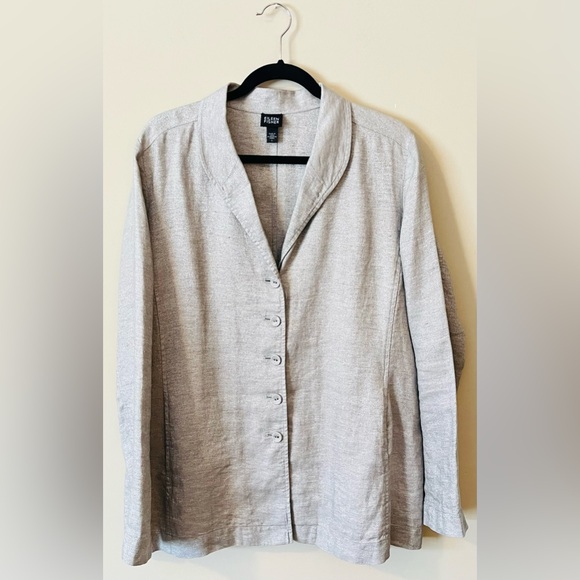 Eileen Fisher Linen Blazer Size Large - Picture 3 of 8